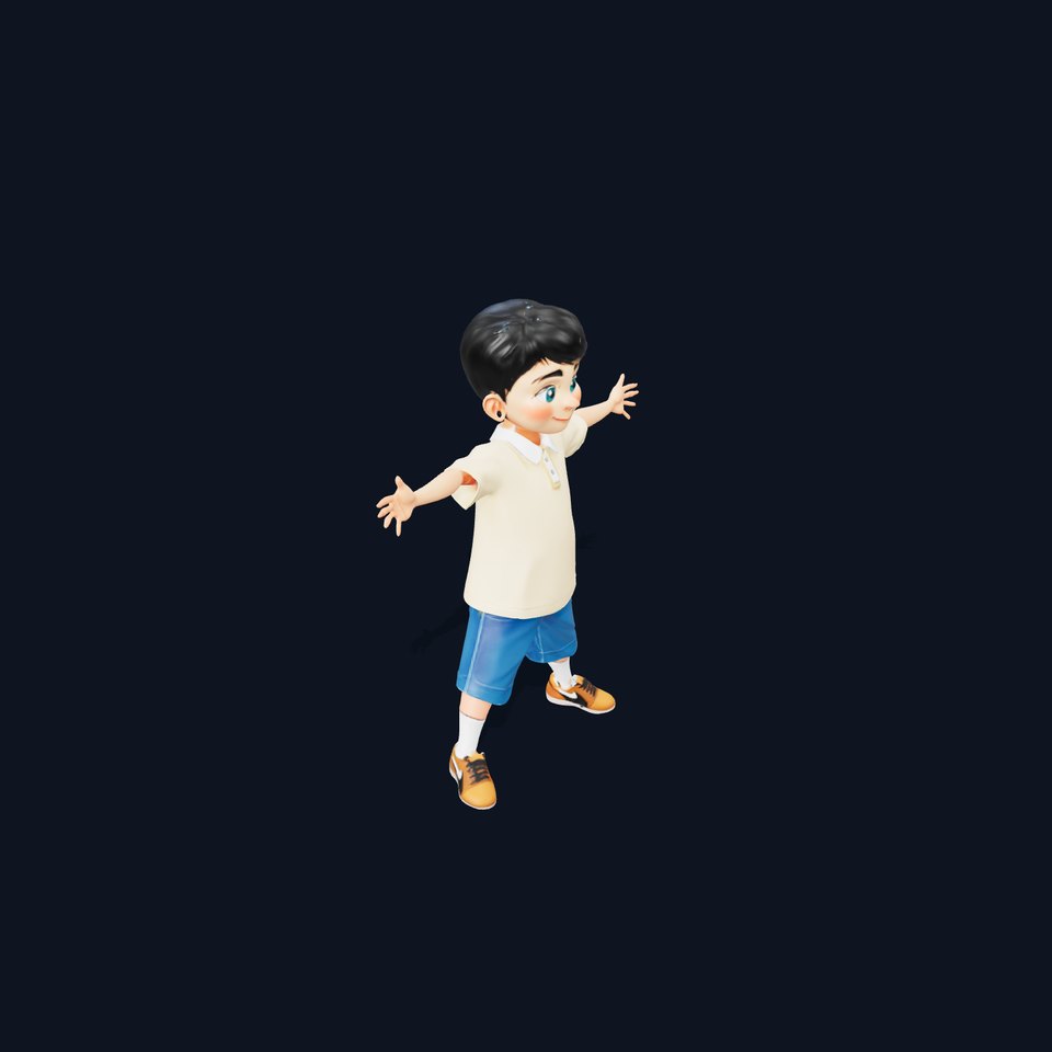 Cheerful Kid Character model pack